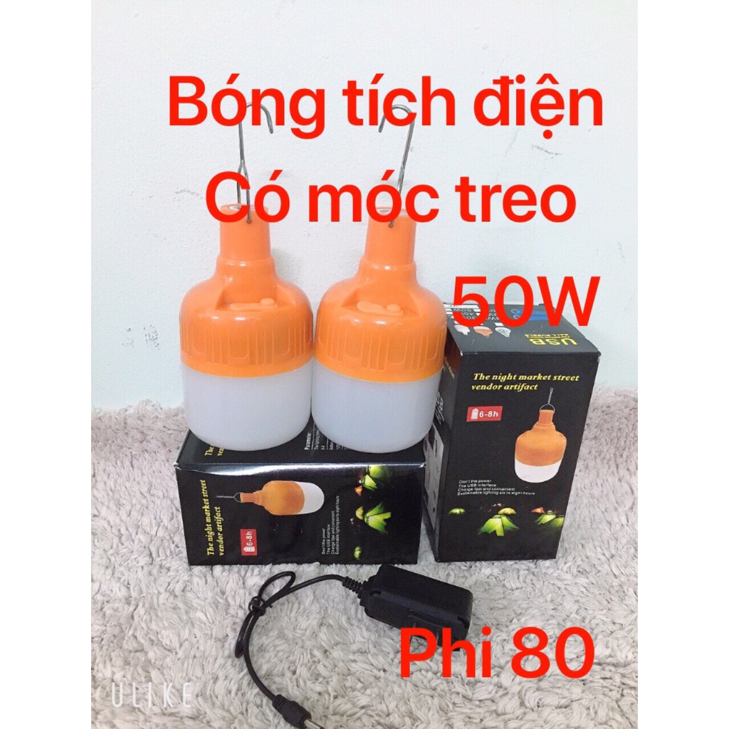 Bóng đèn LED sạc tích điện 100w - 150w siêu sáng, bóng đèn tích điện 3 chế độ sáng, sạc bằng cáp USB