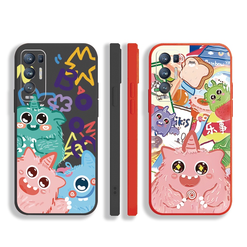 Ốp Điện Thoại Cạnh Vuông In Hình Quái Vật Mini Cho OPPO Reno6 Z 5G Reno 5 Pro 4 3 Reno2 Z F A95 5G A76 A96 4G