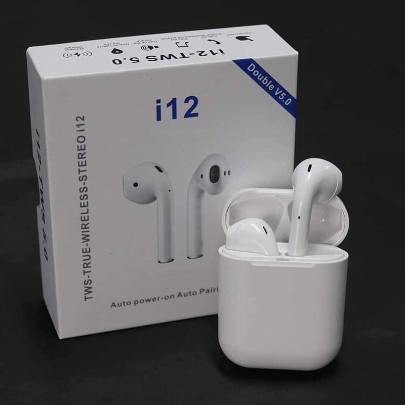 Tai nghe bluetooth không dây ipod i12 TWS gaming nhét tai, tai phone blutooth Inpods i12 thể thao giá rẻ cho Android iOs