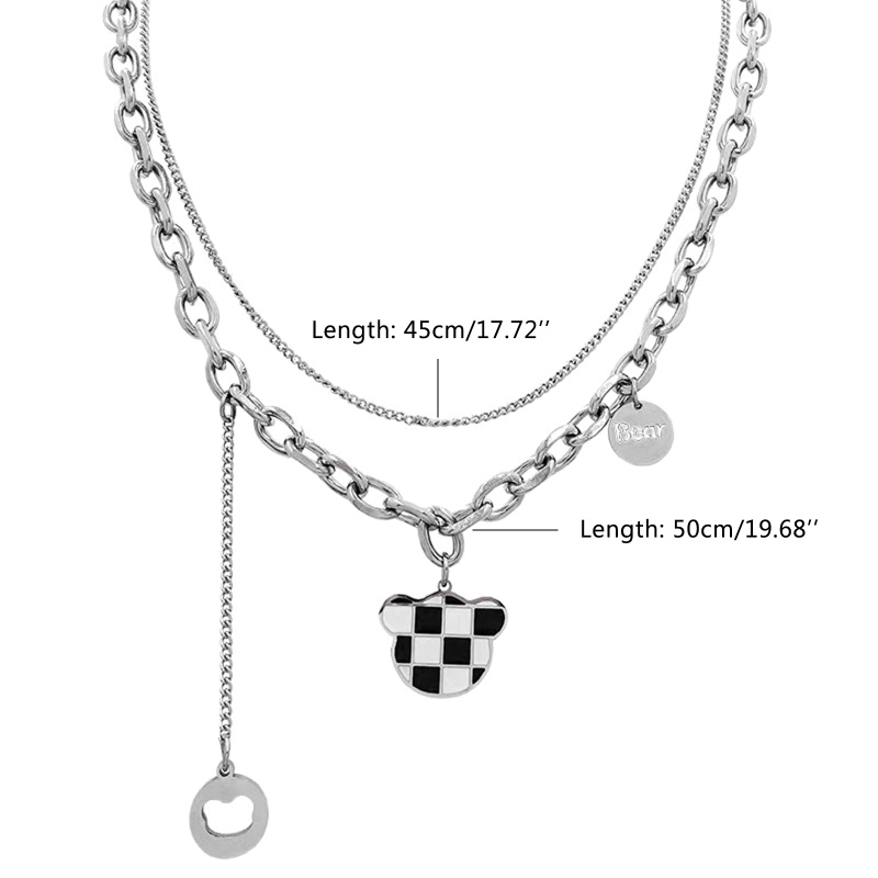 Vòng cổ Nhiều Lớp Mặt Hình Gấu Dễ Thương Cho Nữ