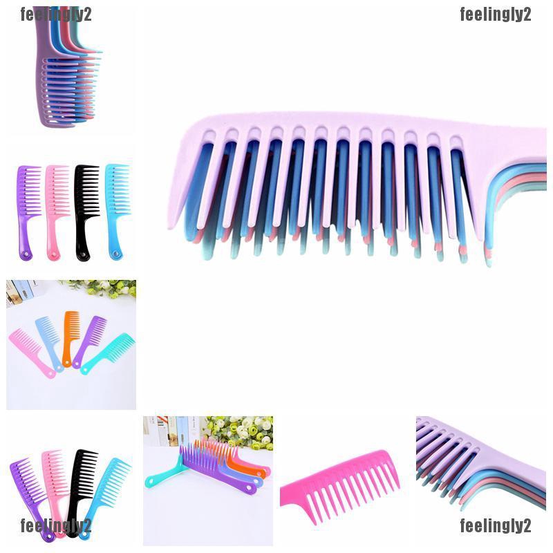 ❤Mặt Trời❤ Lược Chải Tóc Răng Rộng Có Tay Cầm Nhựa Chống Tĩnh Điện