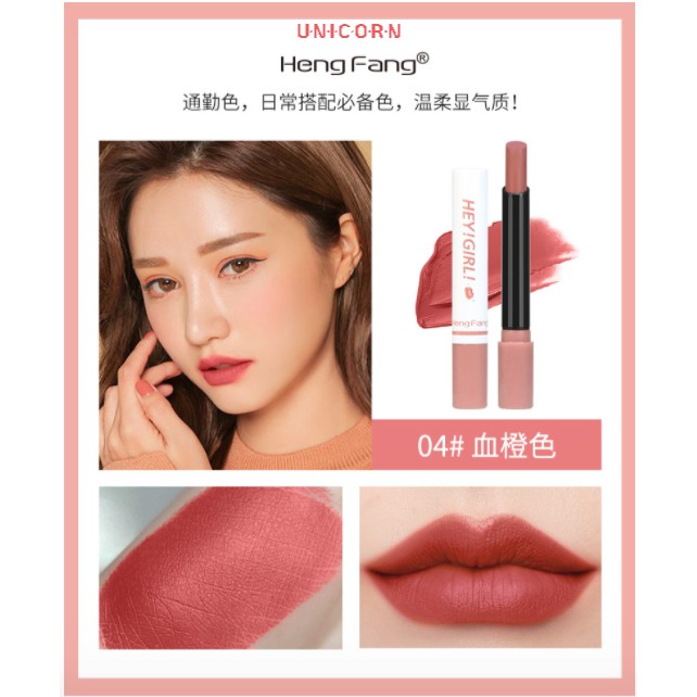 Set Son Nội Địa Trung 4 Cây Heng Fang Hey Girl Lên Màu Chuẩn Bền Màu