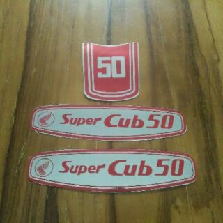 Bộ tem dán mặt nạ ôp hông Super Cub 50 đỏ