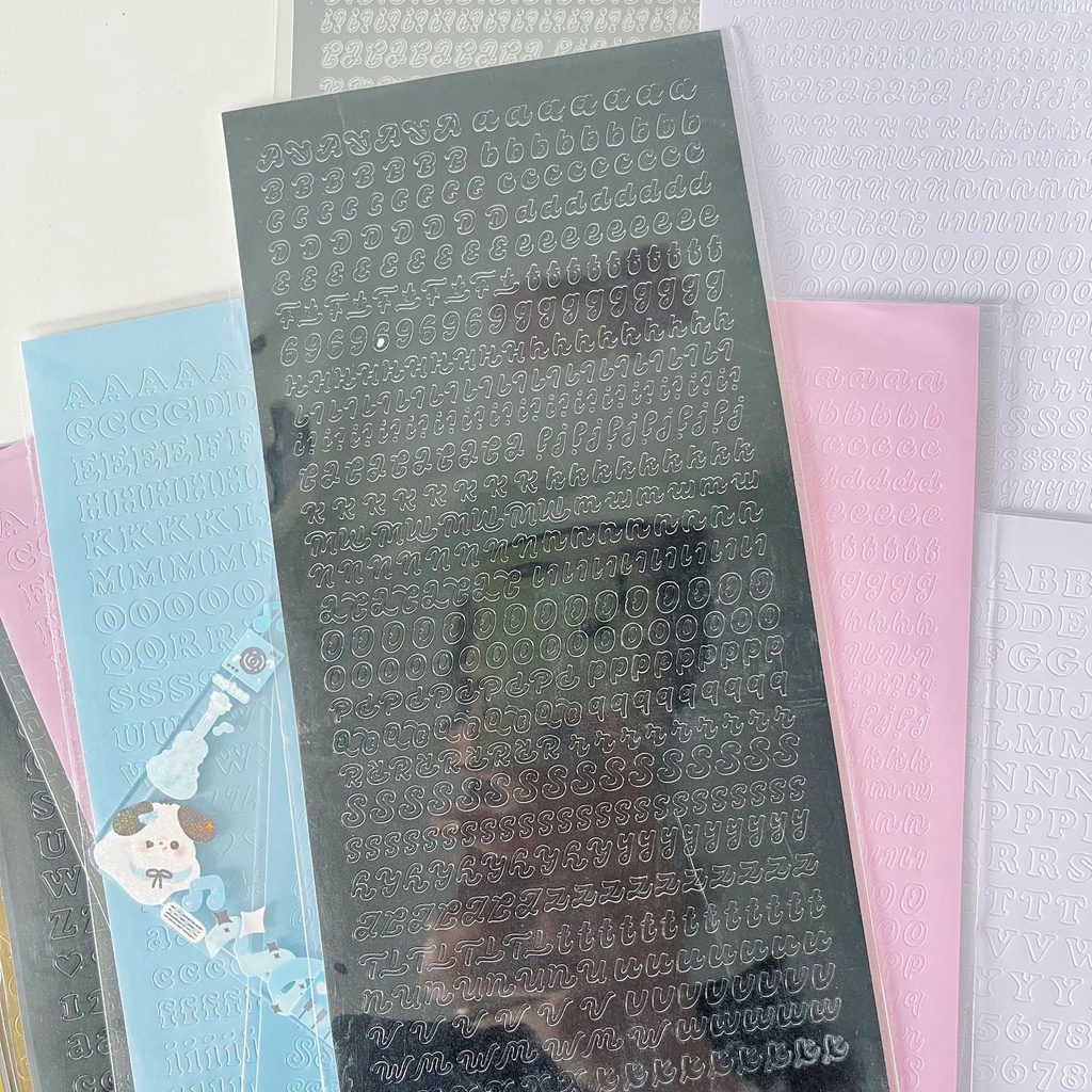 Sticker Chữ Dán Trang Trí Phong Cảnh Màu Hồng / Xanh Dương / Trắng