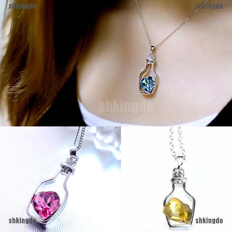 THINH Creative New Fashion Necklace Ladies Popular Love Drift Bottles Pendant Necklace