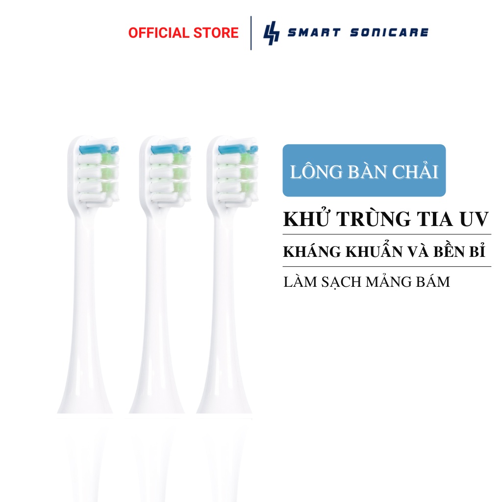 Đầu bàn chải thay thế cho bàn chải điện Smart Sonicare SS01-làm sạch mảng bám, diệt vi khuẩn