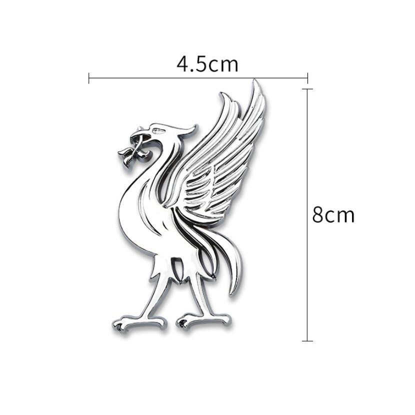 Miếng Dán Trang Trí Xe Hơi Hình Logo Liverpool Team 3d Phản Quang Bằng Kim Loại
