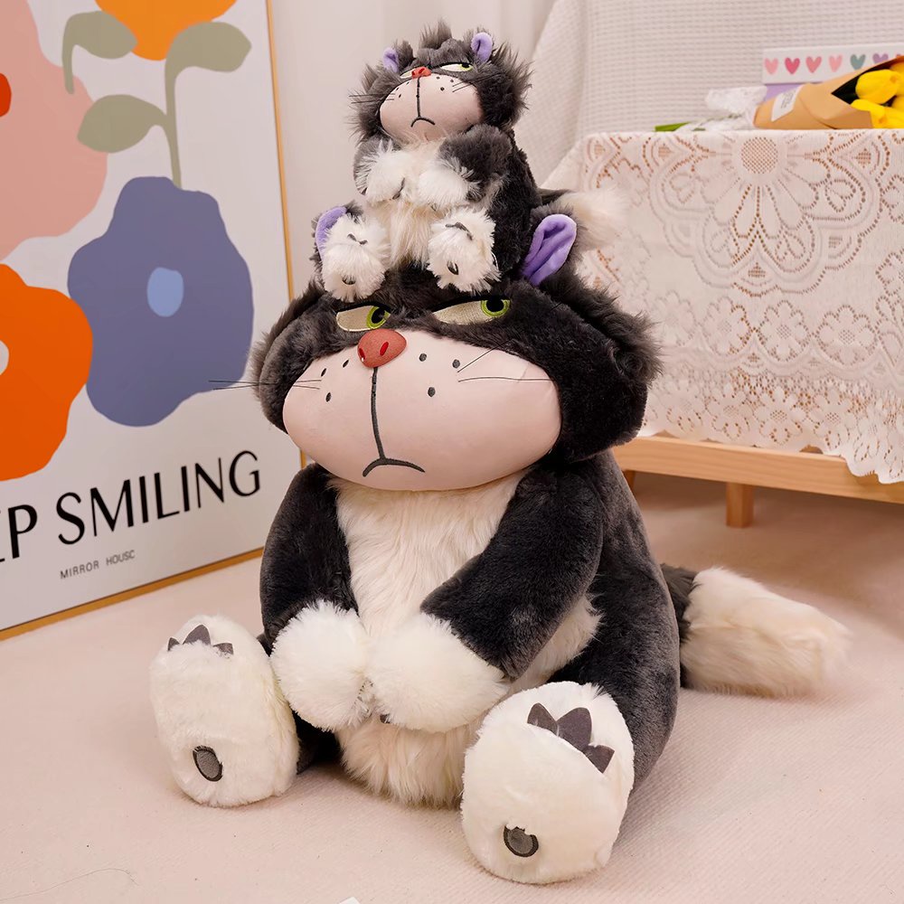 Đồ chơi nhồi bông hình mèo hoạt hình Cinderella Lucifer dễ thương thoải mái làm quà sinh nhật dành cho bé