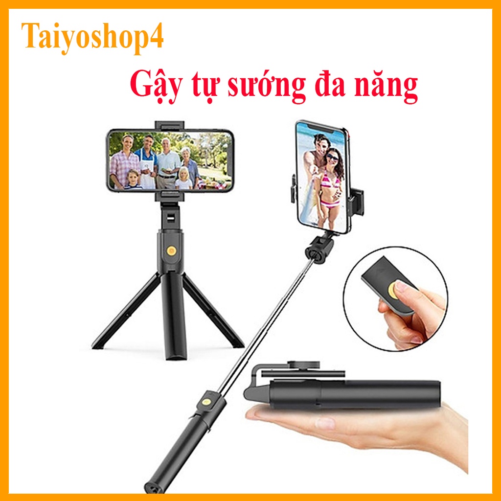 Gậy Chụp Ảnh Tự Sướng Bluetooth 3 Chân Đa Năng – Tripod K07 – Chụp Hình Selfie (Chỉ quay ngang điện thoại)