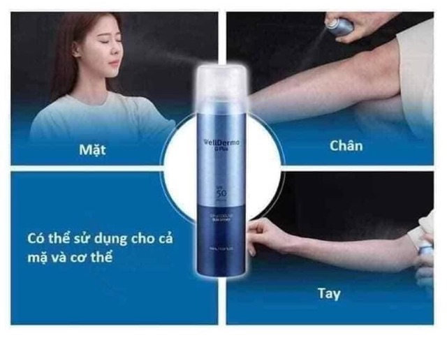 Xịt Chống Nắng WELLDERMA G Plus Cooling Sun Spray SPF50 PA+++