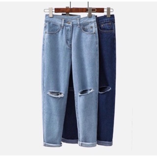 [CÓ SIZE ĐẠI] Quần Jean Baggy Boyfriend rách gối. hình chụp thật 100% kèm feedback