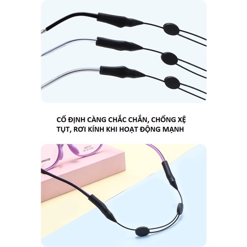 Dây đeo cố định kính khi chơi thể thao vận động mạnh chống rơi kính lõi thép không gỉ siêu bền