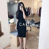 Đầm body thun gân