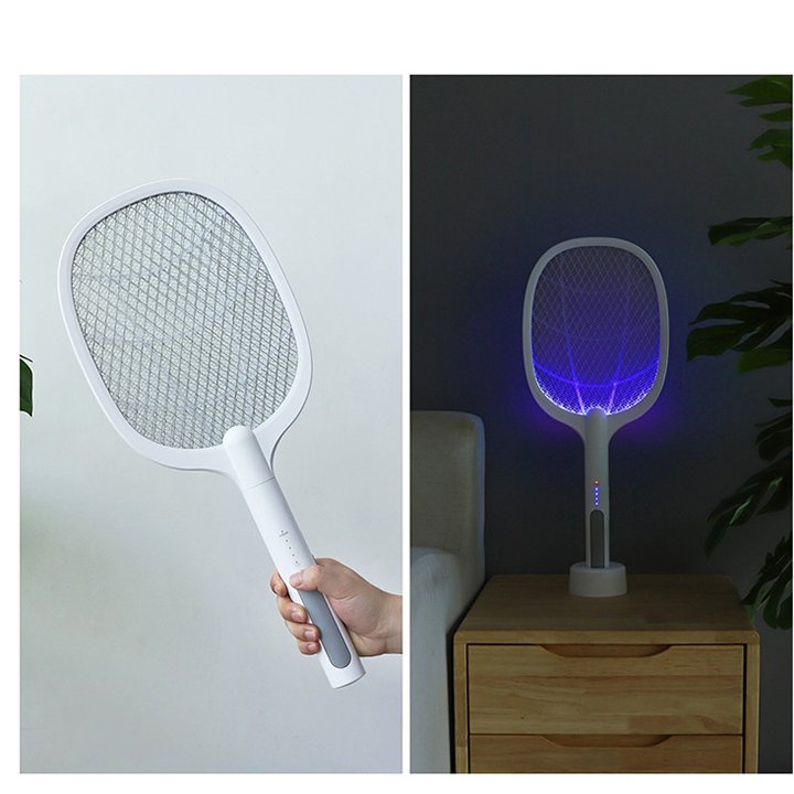 Vợt Bắt Muỗi Cao Cấp Có Khay Đựng Tiện Lợi 2 Chế Độ, Thiết Kế Chống Giật, Chống Chập