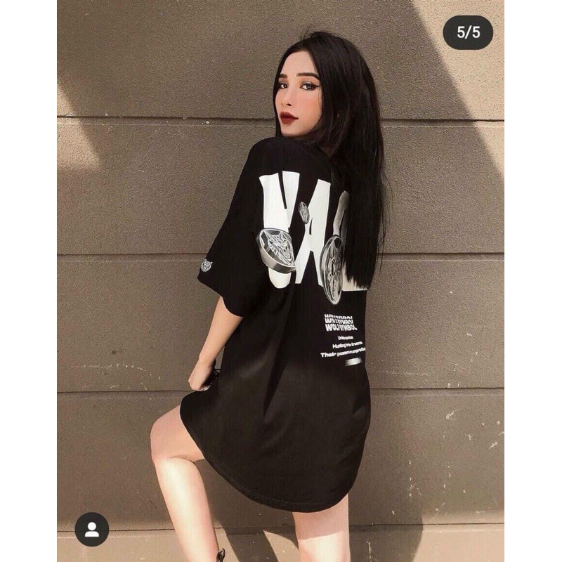 Áo Thun Cotton Unisex form rộng tay lỡ - Phông Sói