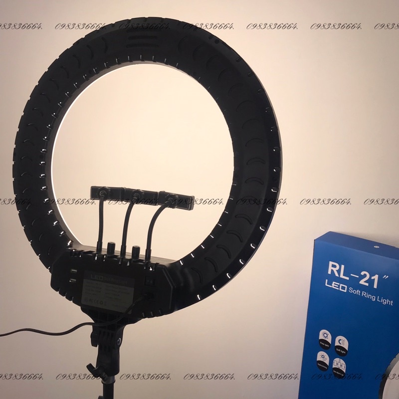 Đèn Livestream RL21 54cm, 3 kẹp Điện Thoại Livestream, Spa, Phun Xăm Hàng Cao Cấp