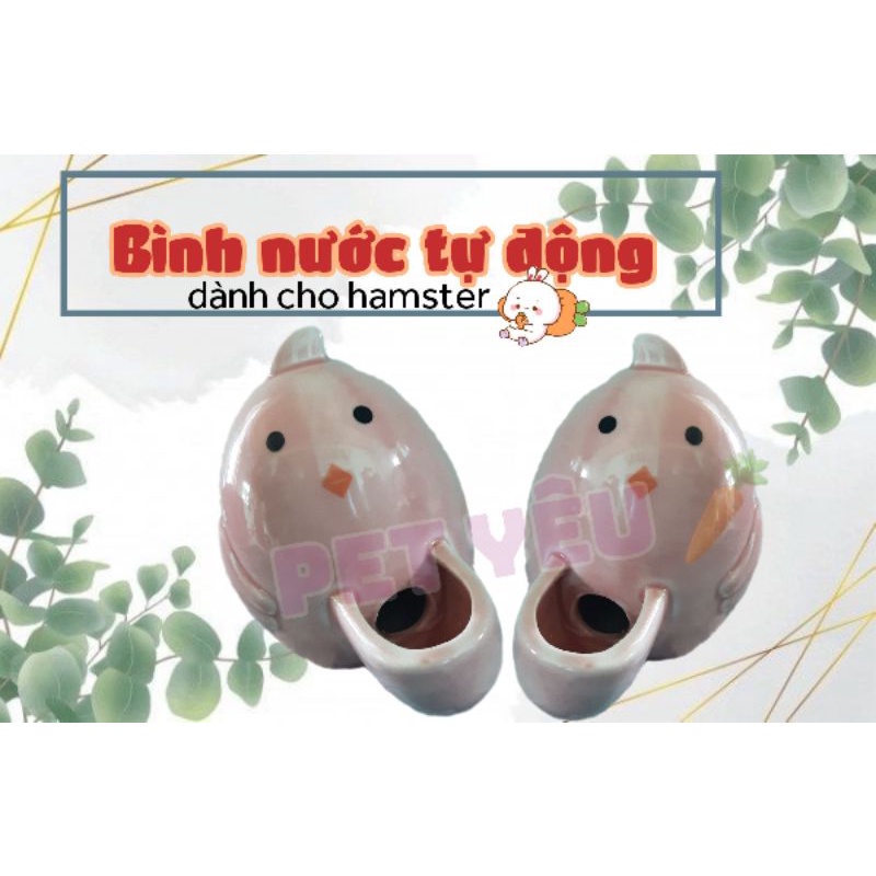 Bình nước uống hamster tự động bằng sứ an toàn dễ dùng