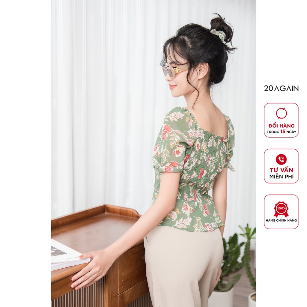 Áo sơ mi ngắn tay cúc bọc 20Again, thiết kế độc đáo, sành điệu ASA0078