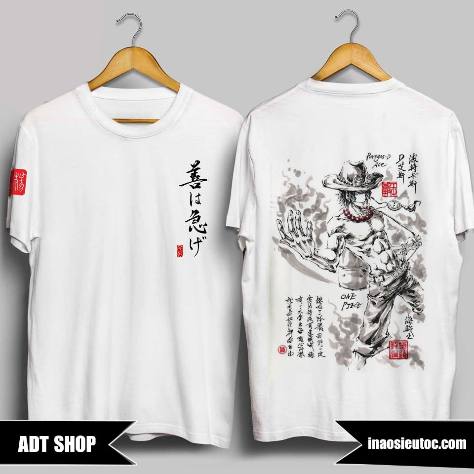 🔥HOT🔥 🔥FLASH SALE🔥 Áo phông One Piece Ace màu trắng đẹp giá rẻ | Áo in hình One Piece unisex