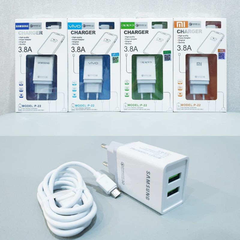 Dây Cáp Sạc Nhanh Usb 3.0 Casan P22 Oppo Vivo Xiaomi Realme Samsung 3.8a 2 Micro Usb