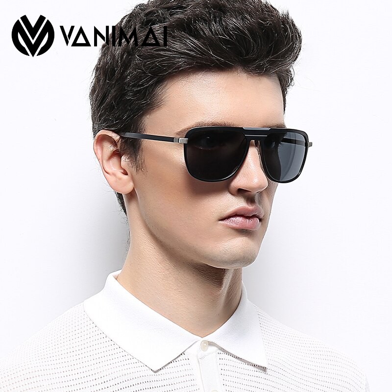 Mắt Kính Mát Nam Phân Cực, kính râm UV400, kính thời trang nam cao cấp phong cách Vuông hàng nhập Mỹ Fullbox PK017