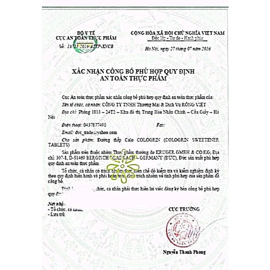 Đường Đức Cologrin  - Viên nén tạo ngọt