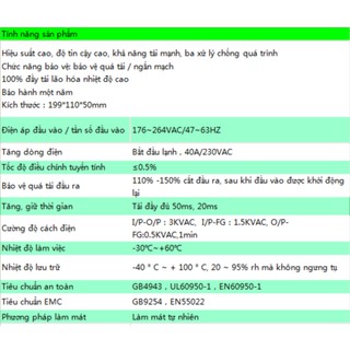 Nguồn Tổ Ong 5V - 40A - 200W