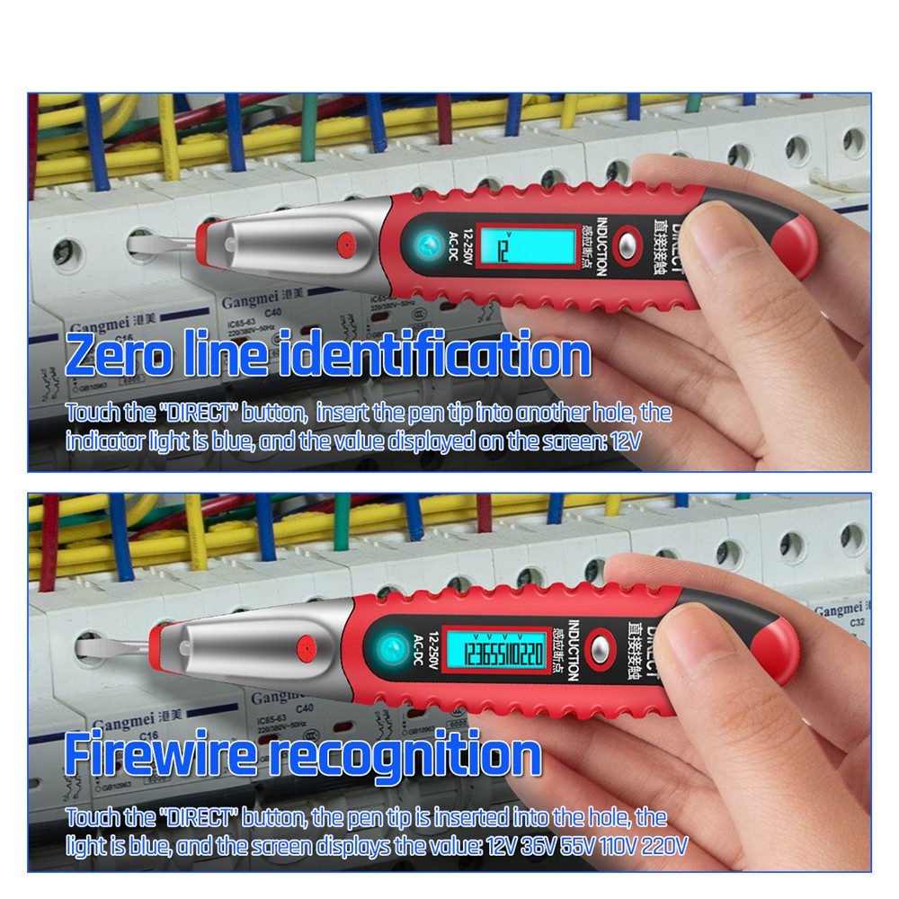 Bút Thử Điện Đa Năng AC DC 12-250V Màn Hình LCD