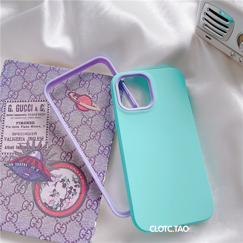 Ốp điện thoại silicon pc acrylic màu trơn có khung bảo vệ camera Tương thích cho for Iphone 14  Pro Max 13 11 12ProMax 7+ 8+ 11 Max 7 Plus Se Xs