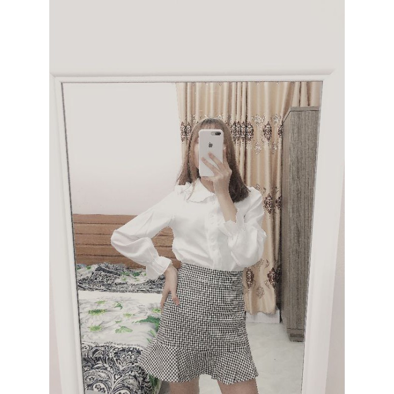 ÁO SƠ MI NỮ CÓ CỔ THIẾT KẾ ÁO TAY LOE 2021