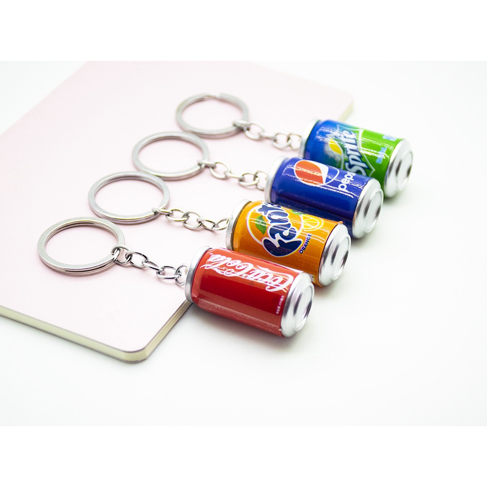 Móc khóa thời trang hình lon nước nhỏ nhắn sáng tạo