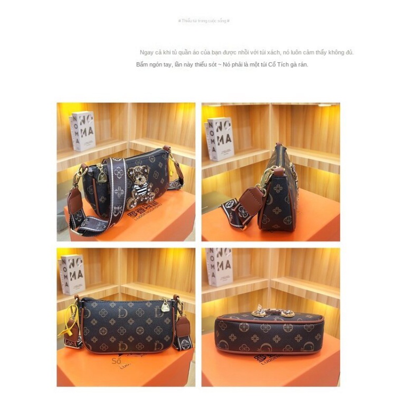 💓Túi và giày yêu💓Túi Đeo Chéo Vai Bằng Da PU Có Khóa Kéo Thời Trang Cho Nữ