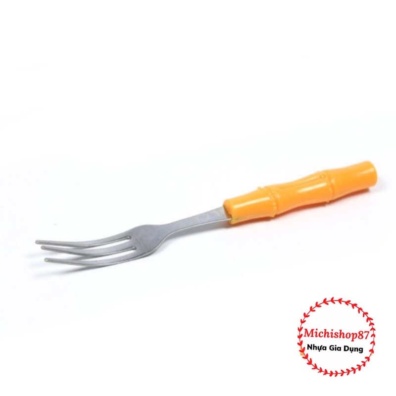 Bộ 10 Dĩa Ăn Trái Cây, Đò Ăn Hình Cây Trúc Cán Nhựa Bền Đẹp