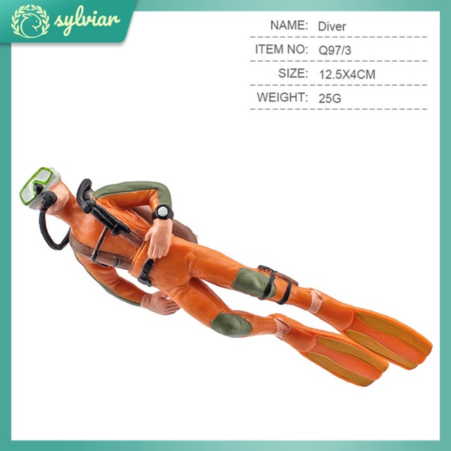 [sylviar] Mô Hình Thợ Lặn Sống Động Như Thật Bằng Nhựa Cứng Cho Nhà Búp Bê Explorer