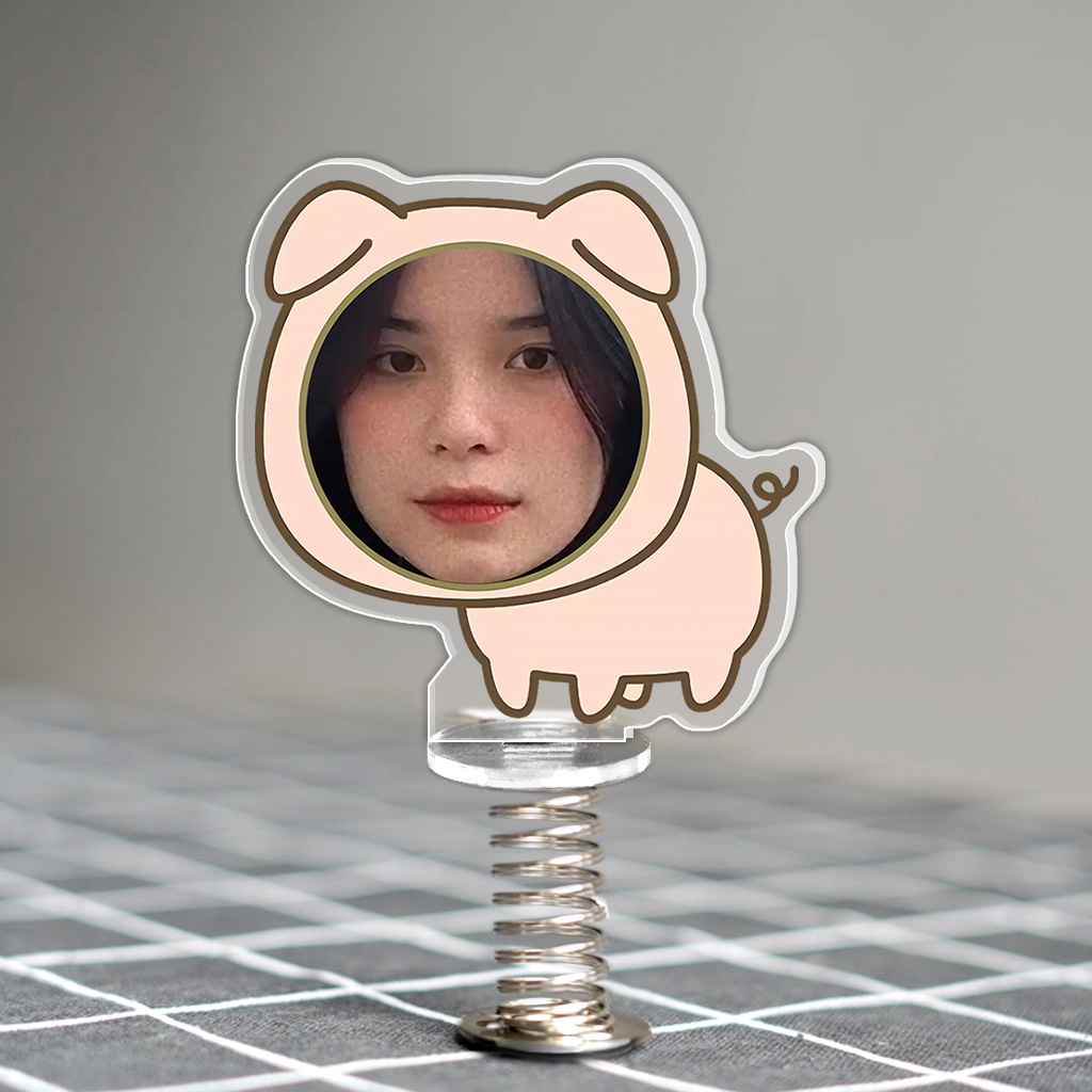 Standee lò xo lắc lư đáng yêu trong suốt đế dính trang trí in theo yêu cầu chibi