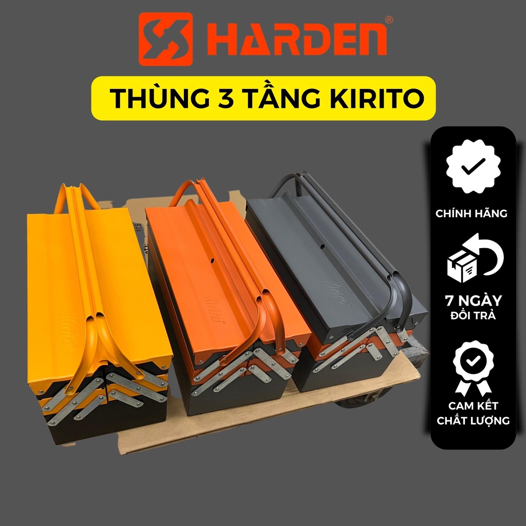 Hộp đựng dụng cụ, đồ nghề đa năng KIRITO - Hộp 3 tầng 5 khay , sơn nhám tĩnh điện