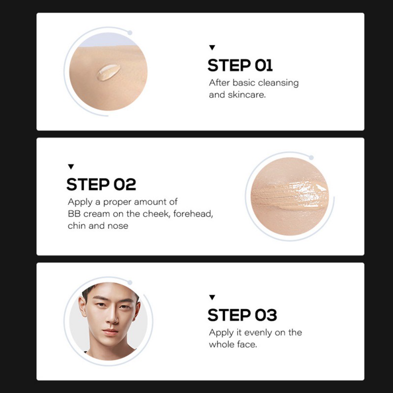 Kem Nền BB Dạng Lỏng Che Khuyết Điểm Toàn Diện Dưỡng Ẩm Kiểm Soát Dầu Tự Nhiên 40g Hiệu LAIKOU Cho Nam