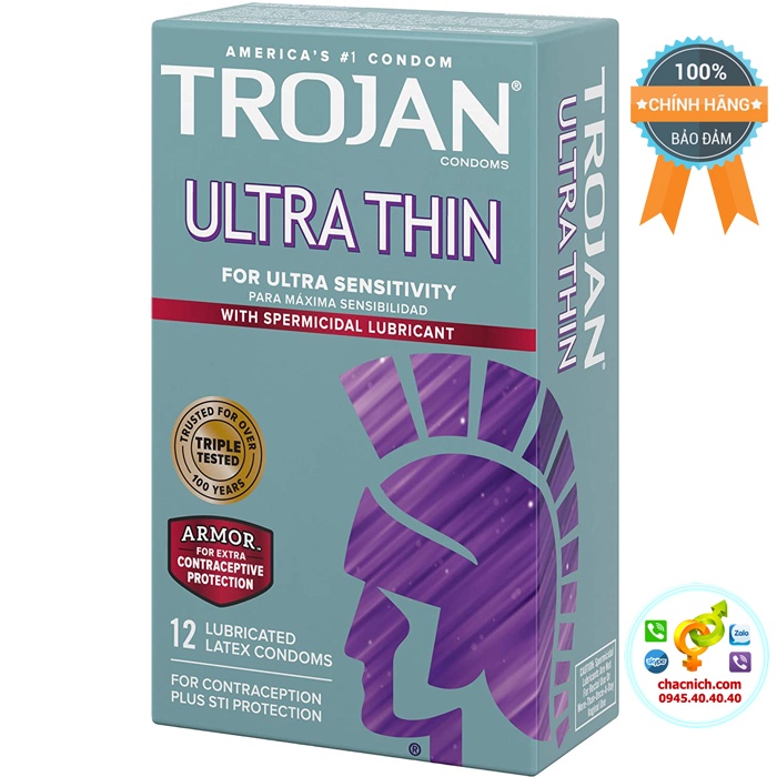 Bao cao su siêu mỏng Trojan Ultra Thin
