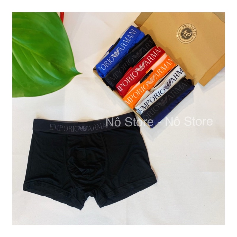 Boxer sịp đùi quần lót nam vải cotton thun lạnh sexy Armani Nô Store( che tên sản phẩm)