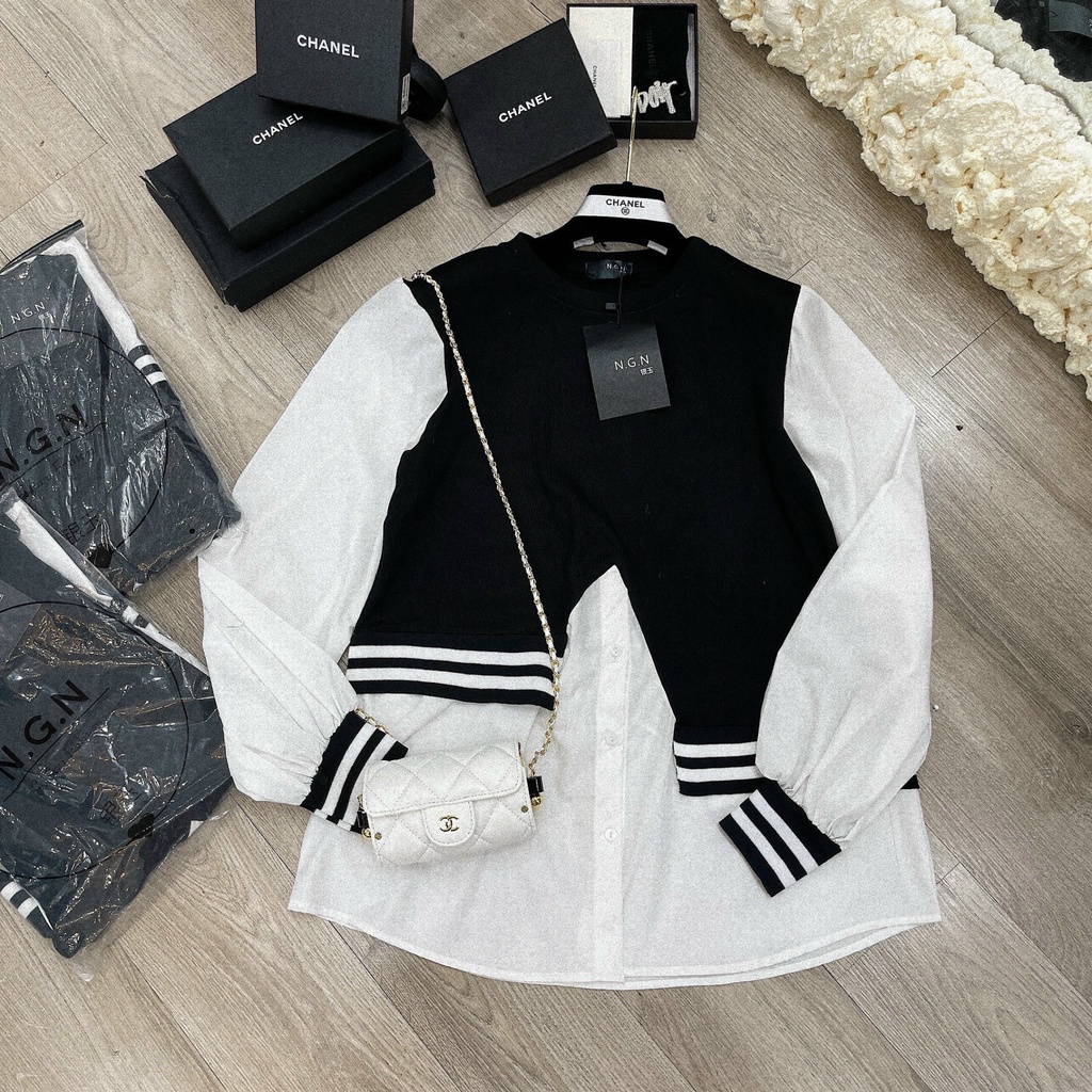 Áo Nữ Sơmi Pha Len Vạt Lệch Áo Sơmi Tay Bo Kèm Video Ảnh Thật HAVIVI | BigBuy360 - bigbuy360.vn