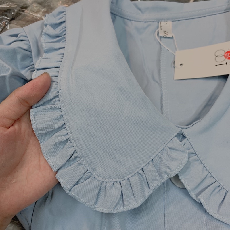 Đầm/ Váy xanh phối cổ sơ mi xinh xắn | BigBuy360 - bigbuy360.vn