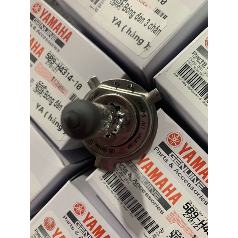 Bóng đèn pha chân H4 Chính Hãng YAMAHA, bóng trước 3 chân H4 lắp Sirius...