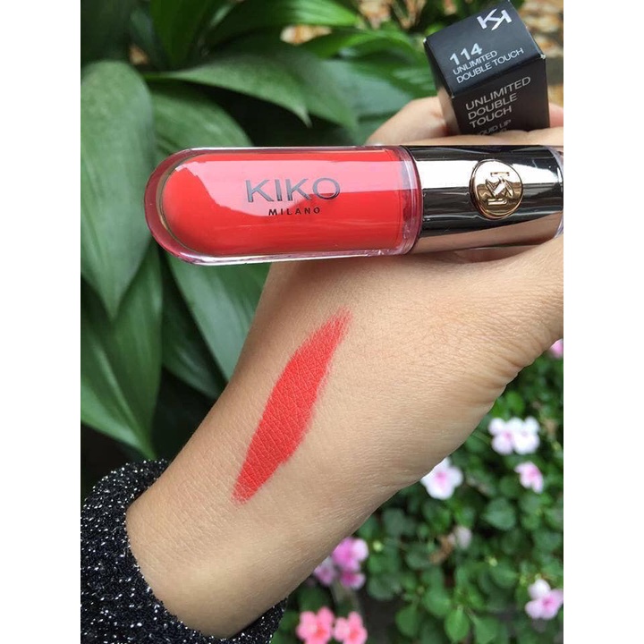 Son Kiko 2 đầu siêu lì lâu trôi không khô môi trang điểm môi  màu đỏ cam đỏ hồng bí ngô cam gạch set son kiko