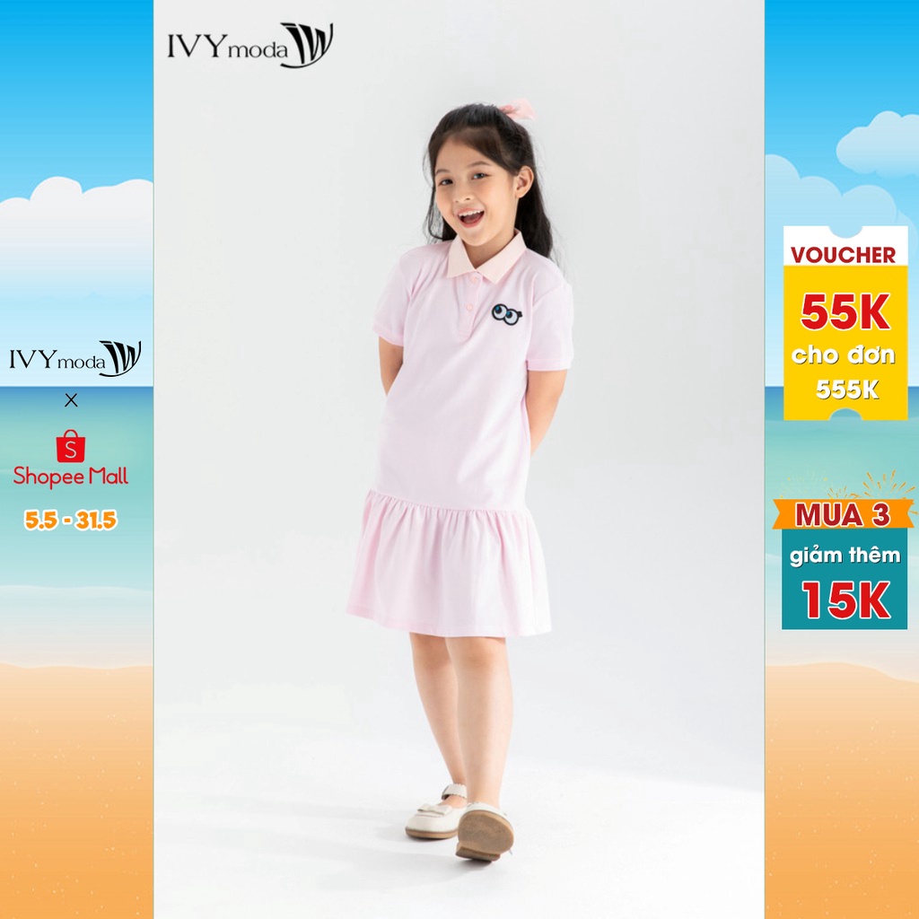 [NHẬP WABRTL5 GIẢM 10% TỐI ĐA 50K ĐH 250K ]Đầm thun đuôi xòe bé gái IVY moda MS 42G1341