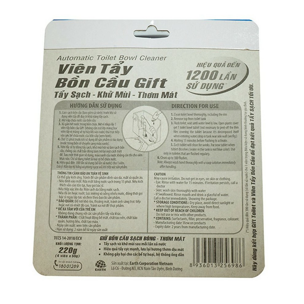 [G032] Viên Thả Bồn Cầu GIFT 55g ( Một viên hiệu quả đến 300 lần sử dụng ) S030