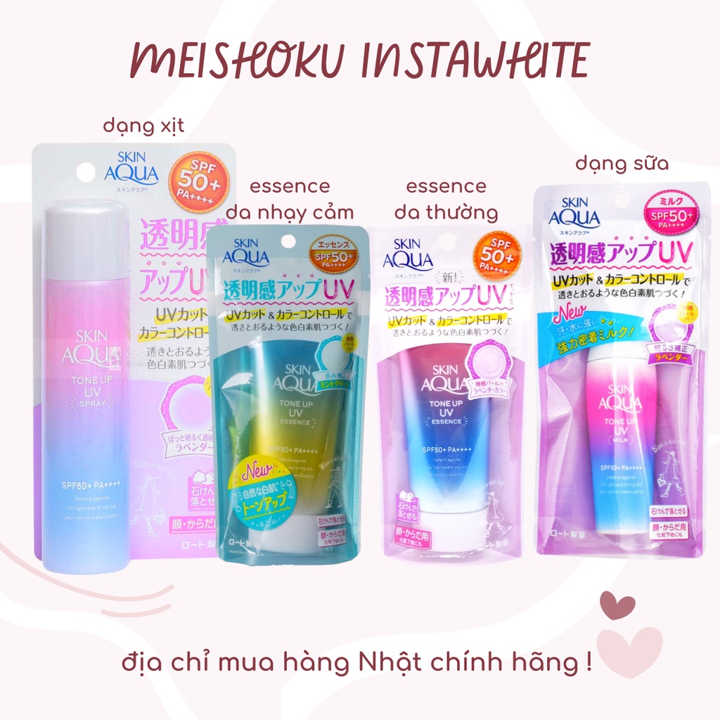 Kem chống nắng Skin Aqua kem chống nắng nâng tông Skin Aqua SPF50+ PA++++ meishoku