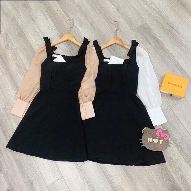 Váy umi tay von nơ vai