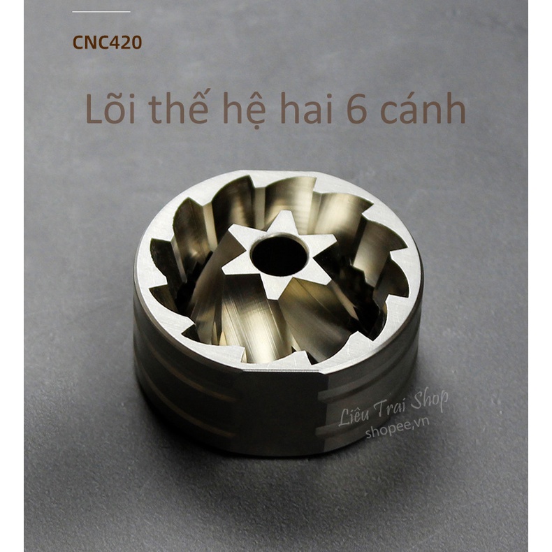 Cối xay cà phê lõi thép 6 cánh thế hệ 2 CNC pha moka pourover  esspreso