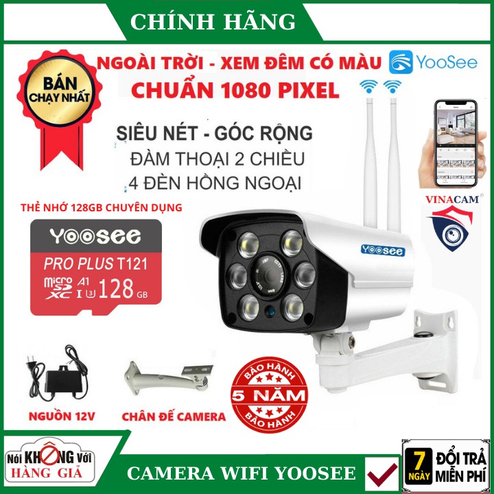 Camera Wifi Yoosee Ngoài Trời Xem Đêm Có Màu 6 Mắt ZQ26 , Chống Nước,Đàm Thoại 2 Chiều, Bảo Hành 2 Năm