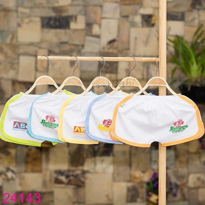 Combo 5 quần ngắn cotton viền bo thể thao cho bé 5-30kg
